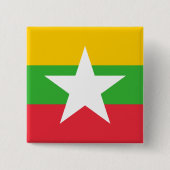 Myanmar Flag Vierkante Button 5,1 Cm (Voorkant)