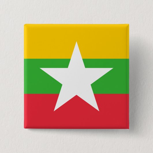 Myanmar Flag Vierkante Button 5,1 Cm (Voorkant)