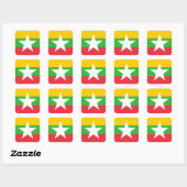 Myanmar Flag Vierkante Sticker (Vel)