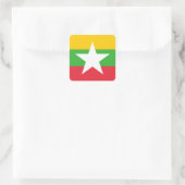 Myanmar Flag Vierkante Sticker (Tas)