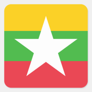 Myanmar Flag Vierkante Sticker