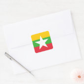 Myanmar Flag Vierkante Sticker (Envelop)