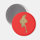 Myanmar Map Magnet (Voorkant / Achterkant)