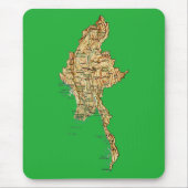 Myanmar Map Mousepad Muismat (Voorkant)