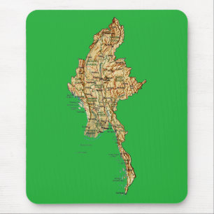 Myanmar Map Mousepad Muismat
