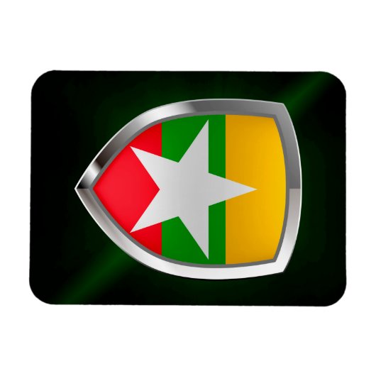 Myanmar Metallic Emblem Magneet (Horizontaal)