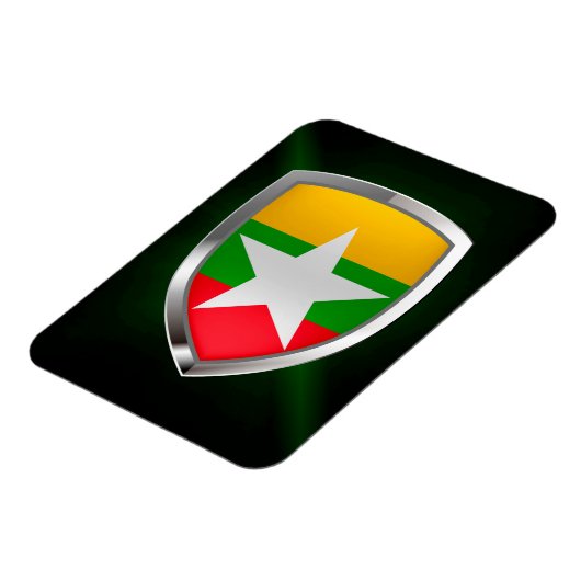 Myanmar Metallic Emblem Magneet (Linkerzijde)