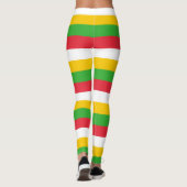 Myanmar National Flag Colors Horizontal Striped Leggings (Achterkant)