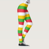 Myanmar National Flag Colors Horizontal Striped Leggings (Rechts)