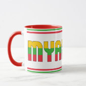 Myanmar National Flag Patriotic Coffee Mok (Links)