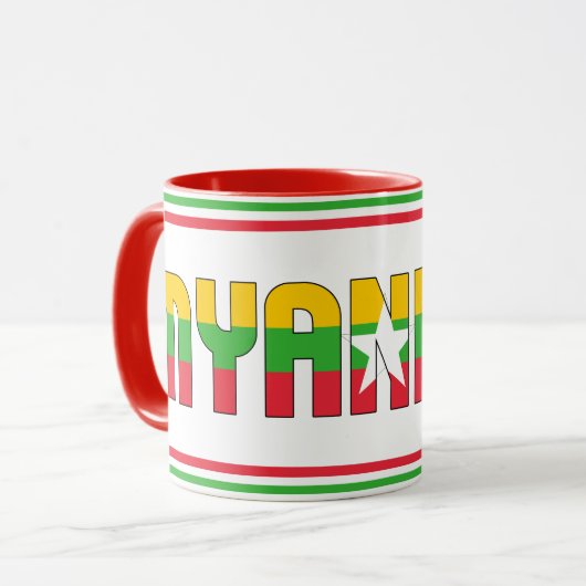 Myanmar National Flag Patriotic Coffee Mok (Voorkant links)