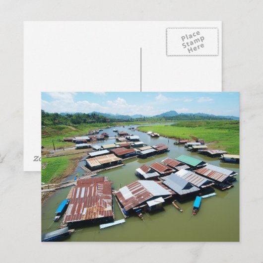 Myanmar Raft Briefkaart (Voorkant / Achterkant)