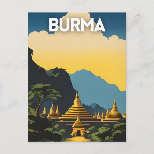 Myanmar Reizen Briefkaart (Voorkant)