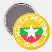 Myanmar Rond Embleem Magneet (Voorkant / Achterkant)