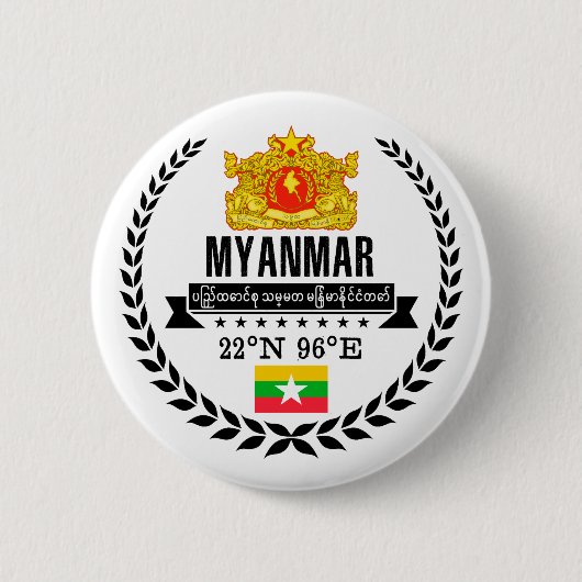 Myanmar Ronde Button 5,7 Cm (Voorkant)