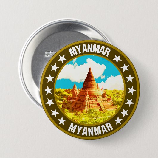 Myanmar Ronde Button 7,6 Cm (Voorkant /achterkant)