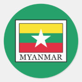 Myanmar Ronde Sticker (Voorkant)