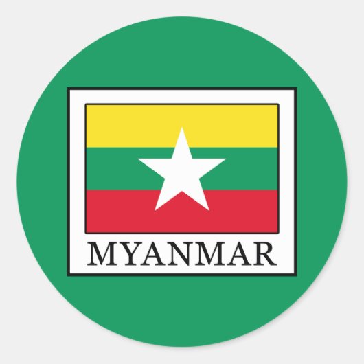 Myanmar Ronde Sticker (Voorkant)
