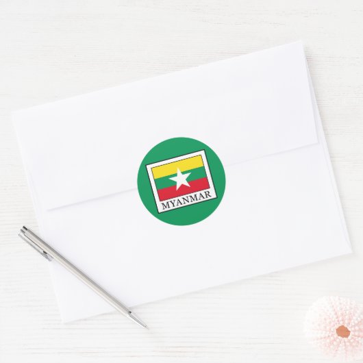 Myanmar Ronde Sticker (Envelop)