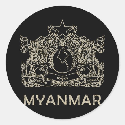  Myanmar Ronde Sticker (Voorkant)