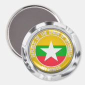Myanmar Round Emblem Magneet (Voorkant / Achterkant)