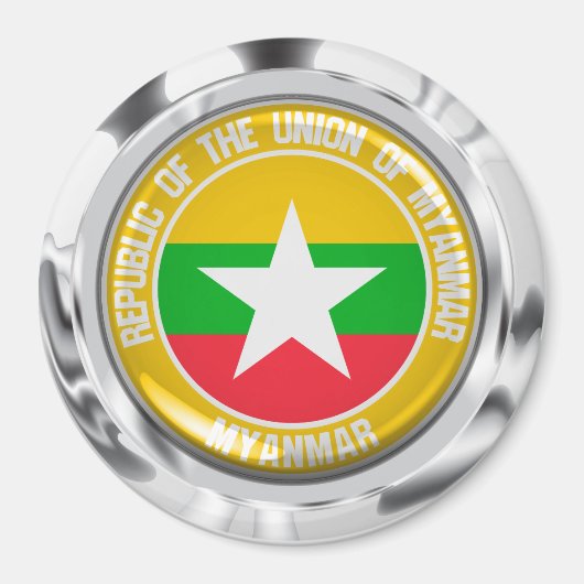Myanmar Round Emblem Magneet (Voorkant)