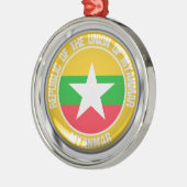 Myanmar Round Emblem Metalen Ornament (Links)