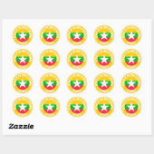 Myanmar Round Emblem Ronde Sticker (Vel)