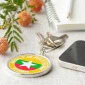 Myanmar Round Emblem Sleutelhanger (Zijkant)