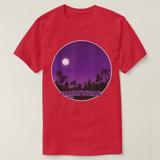 myanmar 's nachts met Palms T-shirt (Design voorkant)