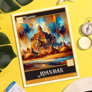 Myanmar    schilderij briefkaart
