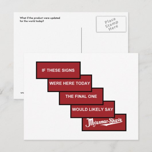 Myanmar-Shave - geactualiseerd Birma-Shave Briefkaart (Voorkant / Achterkant)