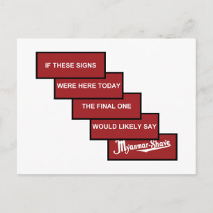Myanmar-Shave - geactualiseerd Birma-Shave Briefkaart