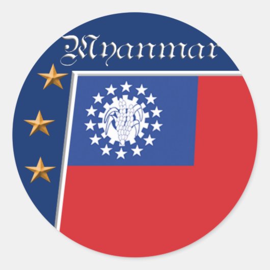 Myanmar-stickers Ronde Sticker (Voorkant)
