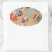 Myanmar Traditional Chinlone Ovale Sticker (Tas)