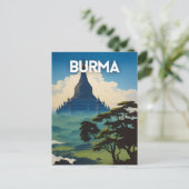 Myanmar Travel Poster Briefkaart (Staand voorkant)