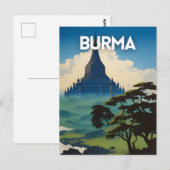 Myanmar Travel Poster Briefkaart (Voorkant / Achterkant)