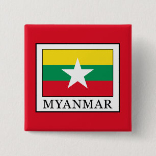 Myanmar Vierkante Button 5,1 Cm