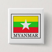 Myanmar Vierkante Button 5,1 Cm (Voorkant)
