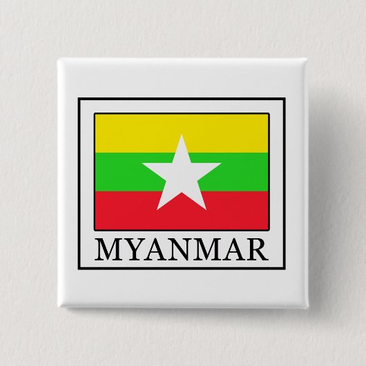 Myanmar Vierkante Button 5,1 Cm (Voorkant)