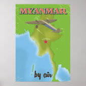 Myanmar vintage-poster poster (Voorkant)