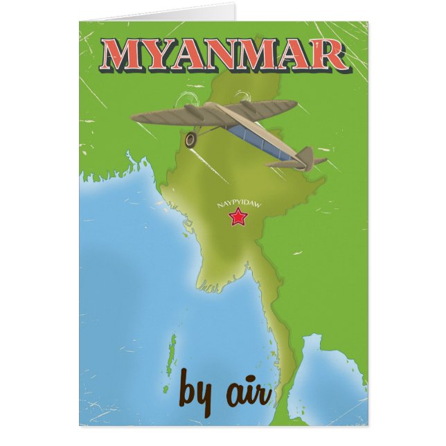 Myanmar vintage reisposter (Voorkant)