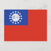 Myanmar vlag 1974-2010 briefkaart (Voorkant)