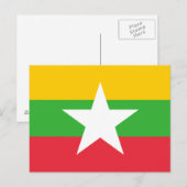 Myanmar-vlag Briefkaart (Voorkant / Achterkant)