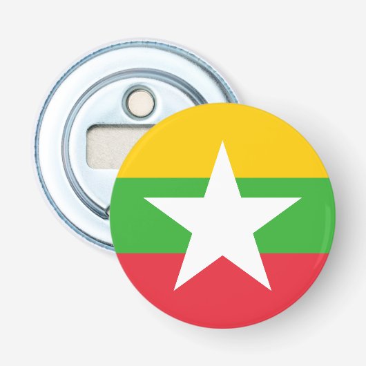 Myanmar-vlag Button Flesopener (Voorkant)