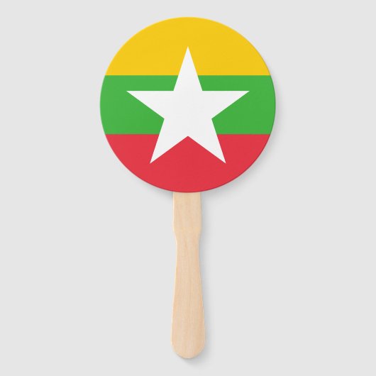 Myanmar-vlag Handwaaier (Voorkant)