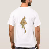 Myanmar Vlag + Kaart + Tekst T-shirt (Achterkant)