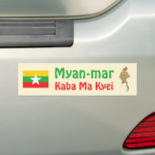 Myanmar Vlag + Landkaart Bumpersticker (Op auto)