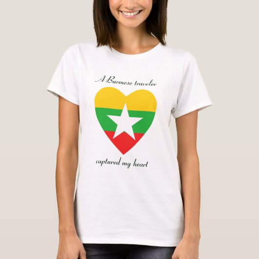 Myanmar Vlag Liefje T-Shirt (Voorkant)