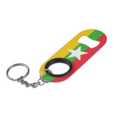 Myanmar-vlag Mini Flessenopener (Voorkant Gekanteld)
